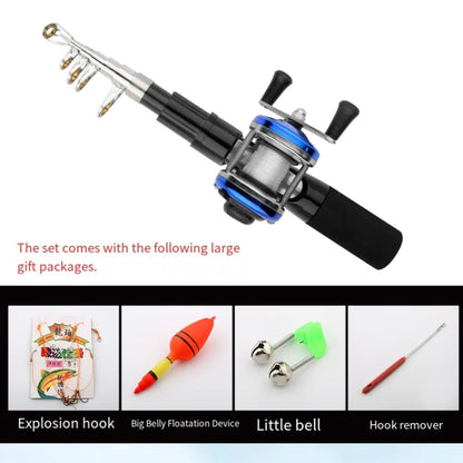 1.15m Portable Mini Telescopic Short Spinning Fishing Pole Pocket Travel Fishing Rod For Saltwater Freshwater Fishing Accessorie