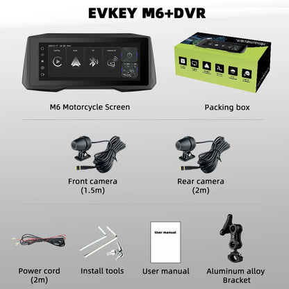 EKIY 7 inch Wireless CarPlay Moto Android Auto Portable Digital Motorcycle Dashboard GPS Navigation Display Screen Monitor TPMS