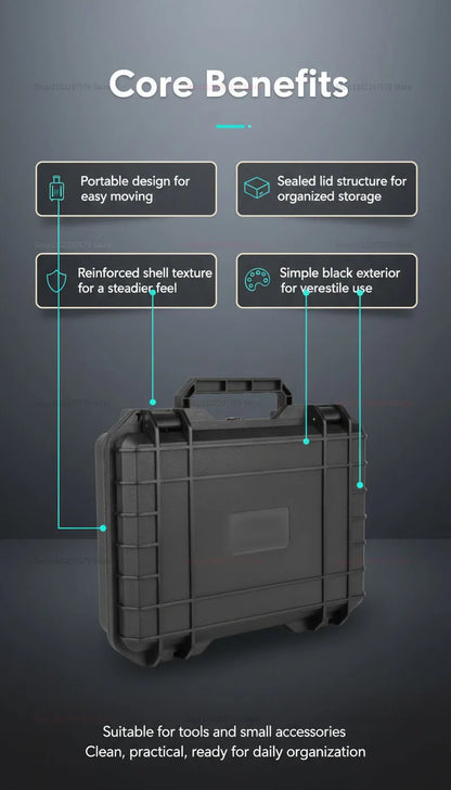 Portable Hard Tool Box With Pre-Cut Foam Storage Box, Shockproof, Pressure Reducing, Dustproof, Suitable For Home/Outdoor Use.