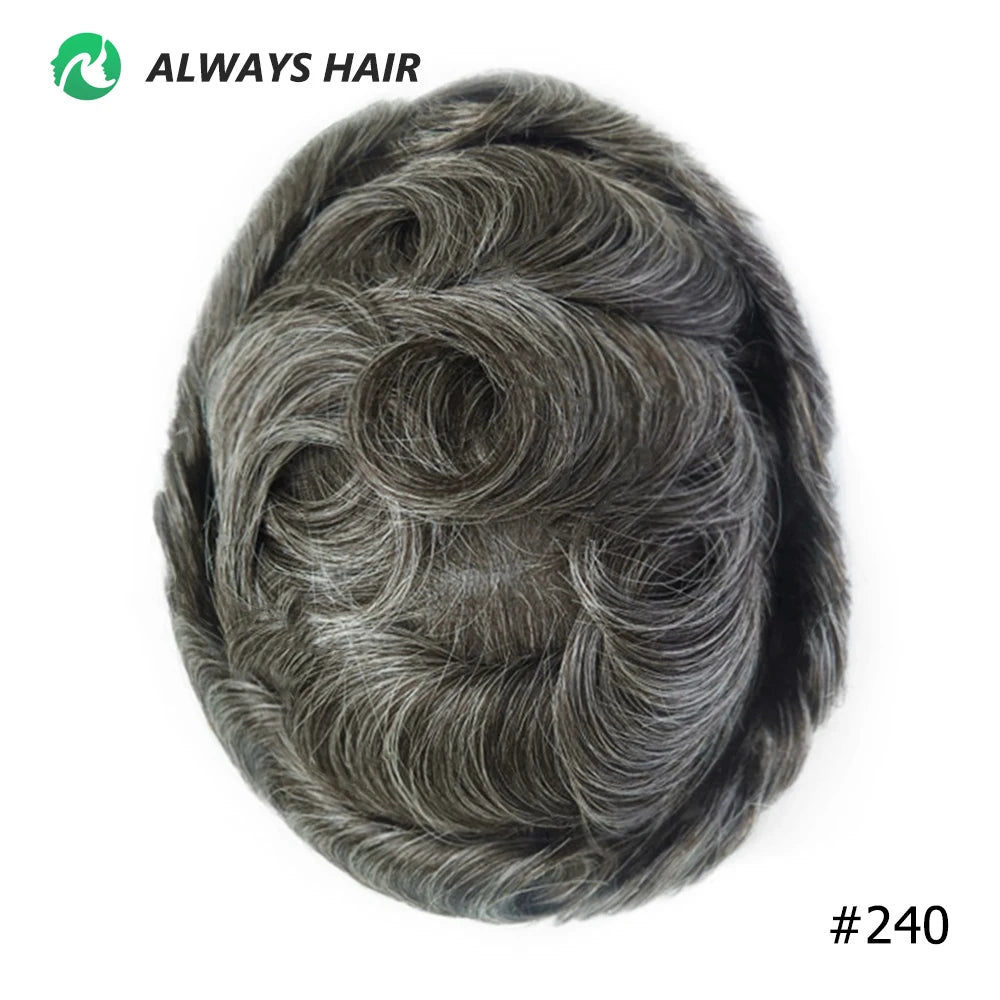 I SKIN Men's Capillary Prothesis 0.12-0.14mm Indian Human Hair 130% Hair Density Men Toupee 6x8 6x9 7x9 7x10 8x10 Size Wig Man