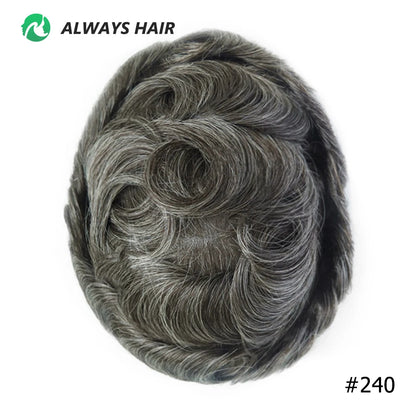 I SKIN Men's Capillary Prothesis 0.12-0.14mm Indian Human Hair 130% Hair Density Men Toupee 6x8 6x9 7x9 7x10 8x10 Size Wig Man