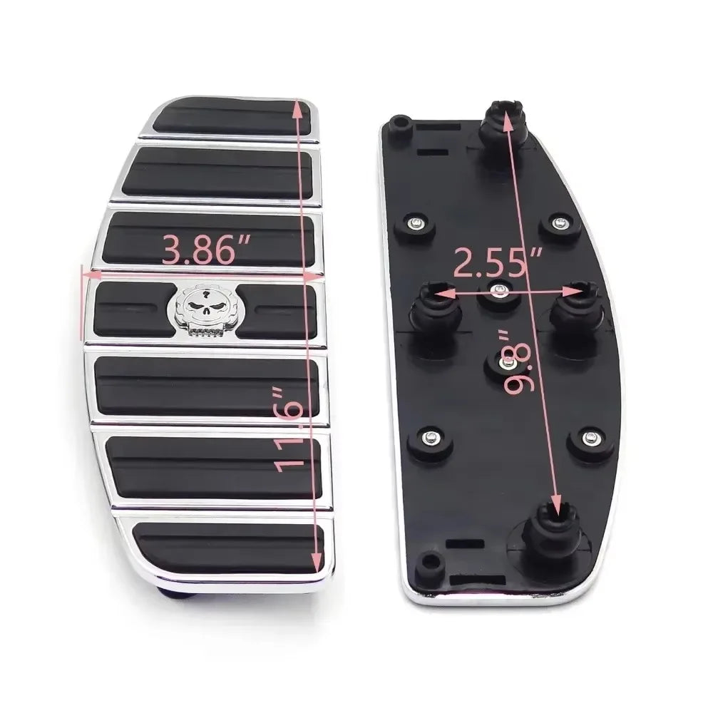 Skull Zombie Rider Motorcycle Footboard Insert Kit For 1980-Up Harley Davidson TOURING FLHT FLT FLTR FLHR FLHS SOFTAIL FLSTN