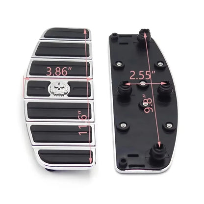 Skull Zombie Rider Motorcycle Footboard Insert Kit For 1980-Up Harley Davidson TOURING FLHT FLT FLTR FLHR FLHS SOFTAIL FLSTN