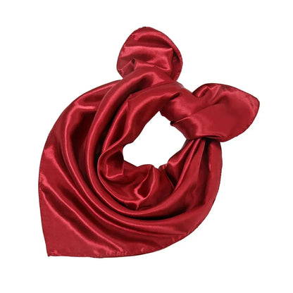 60x60cm Solid Colors Neckerchief Scarf For Women Silk Satin Headband Hair Scarves Female Square Shawls Head Scarfs