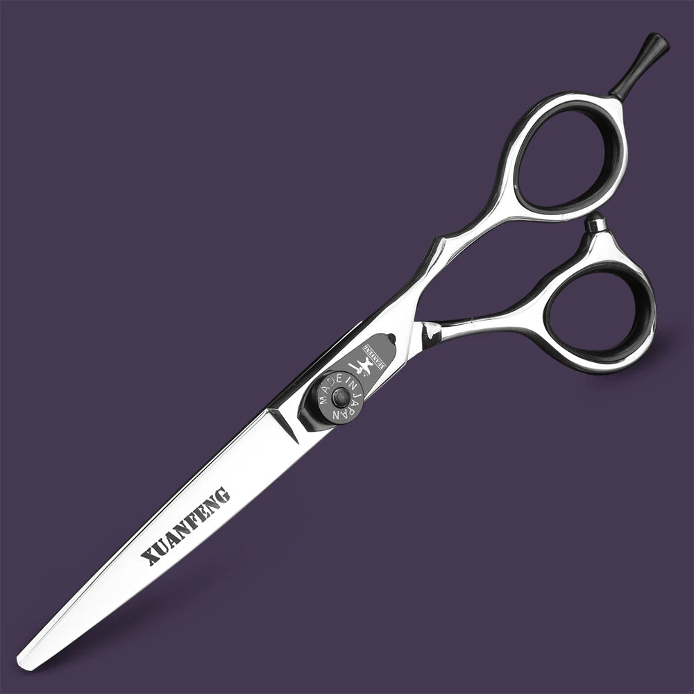 Spring clip screw double color hair scissors 6 inch 9cr18 steel barber cutting scissors and thinning scissors