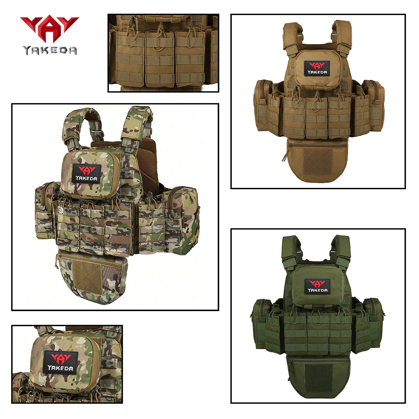 YAKEDA   The eight-piece hunting vest has multiple storage bags and is suitable for hunting training and other scenarios