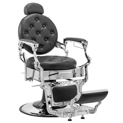 700lbs Heavy Duty Vintage Recline Barber Chair – Hydraulic, 360° Rotatable with Headrest for Professional Salons,Customized