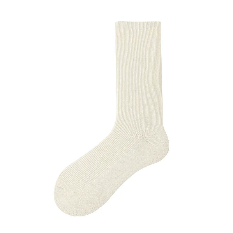 Women's Socks New Autumn Casual Simple Solid Color Winter Warm Socks For Women Korean Style Middle Tube Girls Pile Socks