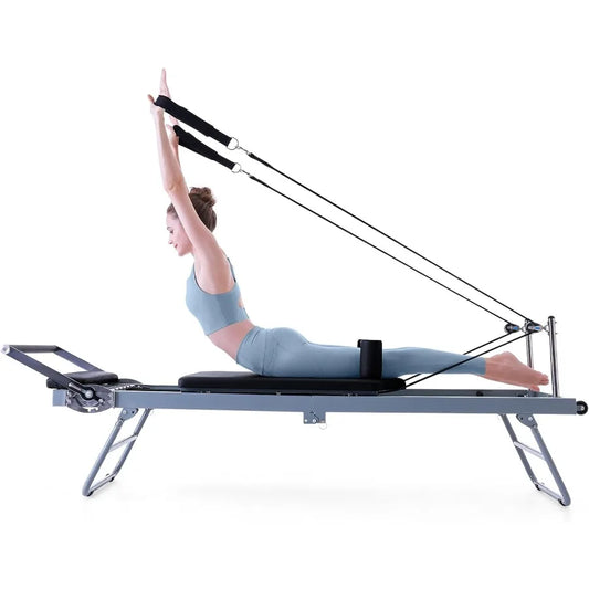 Pilates Reformer Machine Foldable Reformer Pilates Equipment for Gym Workout and Home Use Suitable for Intermediate and Beginne
