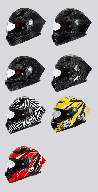 Unisex Lightweight Carbon Fiber Kevlar Full Face Motorcycle Street Bike Helmets Racing Helmet DOT ECE Approved CYRIL Casque Moto