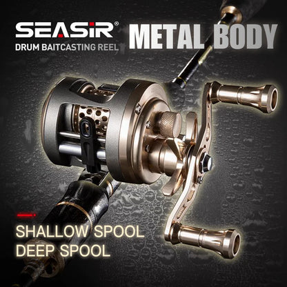 SEASIR JH All METAL Drum Baitcasting Reel CNC Machining Technology 9+1BB Max Drag 7kg Saltwater Fishing Reels