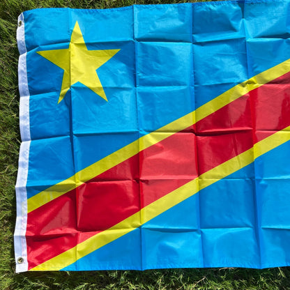 CZY  Congo flag 90X150cm Congo Democratic Republic of the Congo flag Banner National flag Home Decoration flags