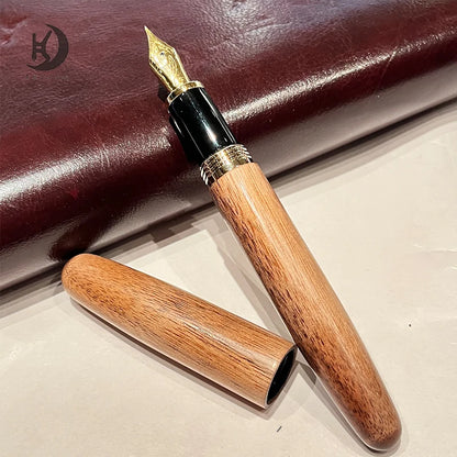 Sandalwood/walnut Calligraphy Ink Pen,Corporate Souvenir Elegant Business Fountain Pen for Men Women