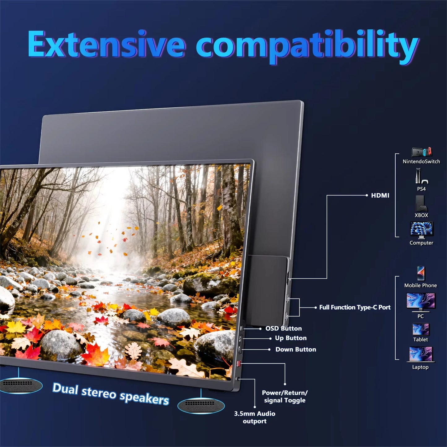 KTHIN PG03 PRO 16 inch 2.5K Portable Display 2560*1600 HDMI 120Hz Type-C 144Hz Travel Gaming Screen for Laptop Switch Computer
