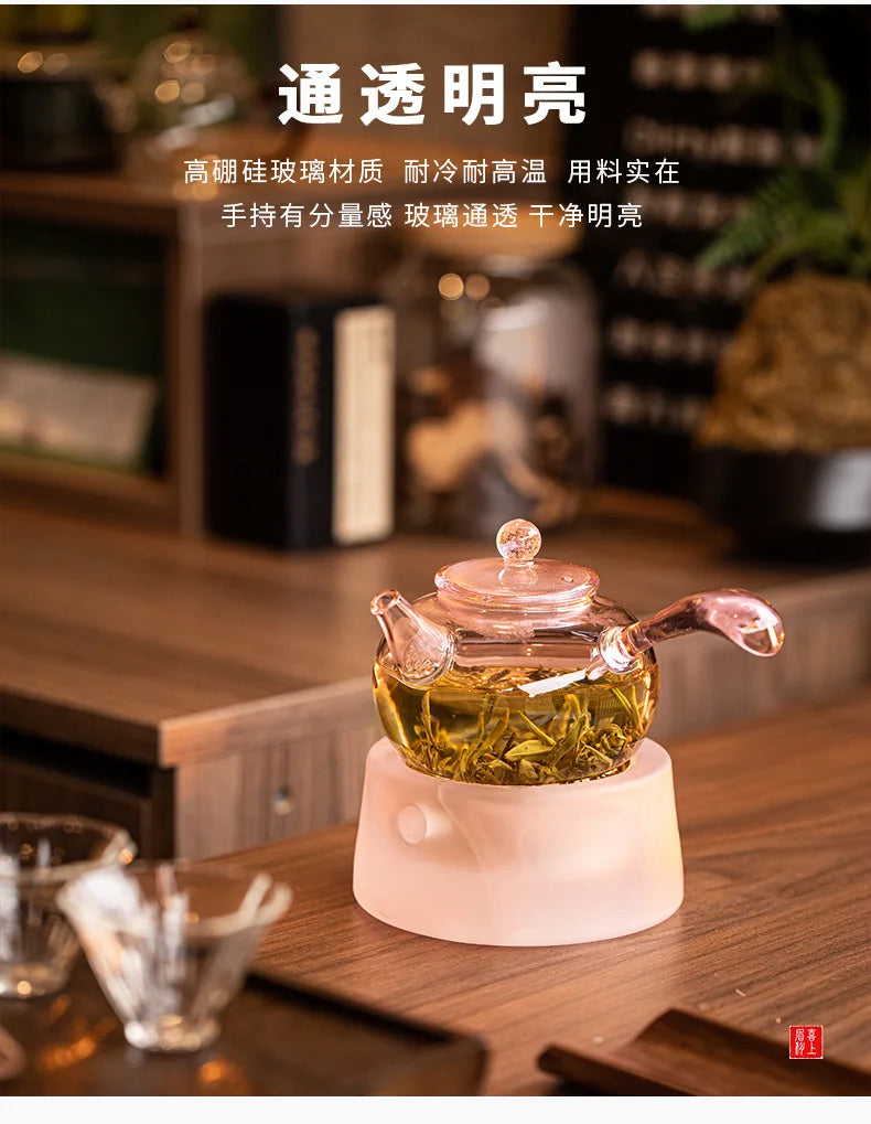 High Borosilicate Glass Teapot Thickened High Temperature Resistance Side-handle Pot Small Household Anti-scald Green Tea Teapot