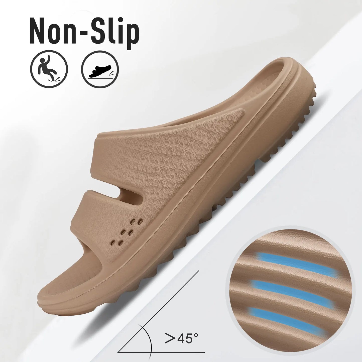 Kidmi Women Flat Sandals Women Slippers Outdoor Non-slip House Slippers Unisex Beach Slides Orthopedic Breath Soft Slippers