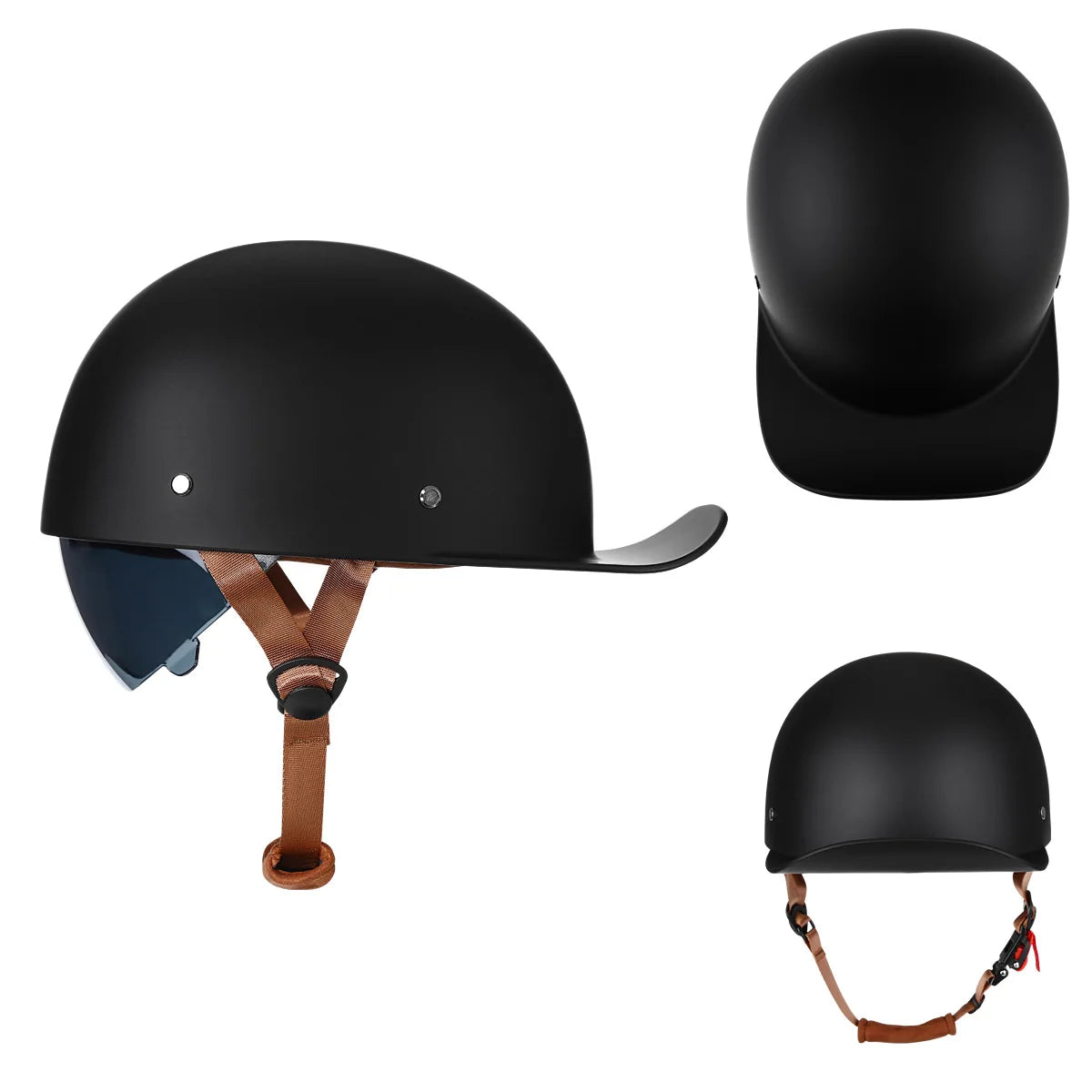 Vintage Motorcycle Helmet Retro Baseball Cap Open Face Half Hat Helmet Men Women Chopper Electric Motorcycles Cruiser Scooter