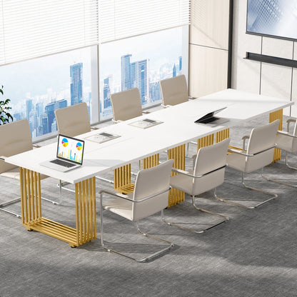 Tribesigns Modern Office Desk, 70.9" Wooden Computer Desk,Executive Desk with Gold Metal Legs, Large Workstation Home Office