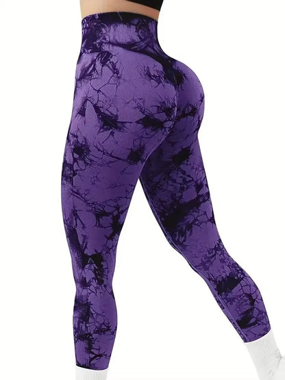 CZGUKE Tights Women Tie Dye Leggings High Waist Lifts Butt Tummy Control Push Up Seamless Yoga pants Ladies Workout Gym Clothing