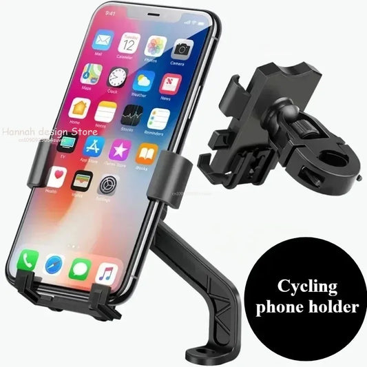 360° Free Rotation Phone Holder for Motorcycle Outdoor Bicycle Riding GPS Navigation and Video Shooting Shock Absorption Design