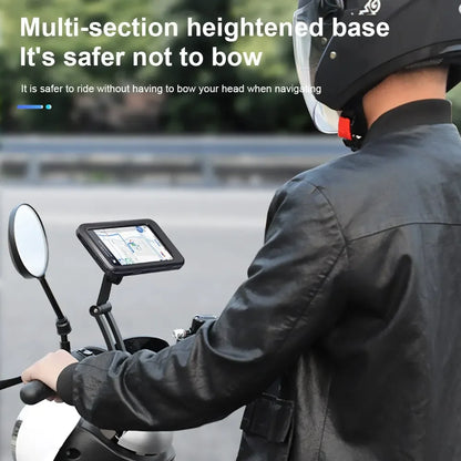 Waterproof 360° Swivel Phone Mount for Motorcycle/Bike – Adjustable Universal GPS Holder for Cellphones & Navigation Apps