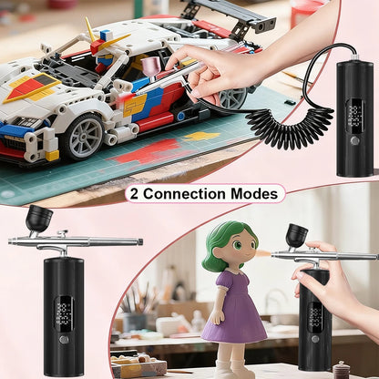 Airbrush Nail with Compressor Portable handheld Airbrush Rechargeable Sprayer Tool for Painting Nails Art Cake Tattoo Make