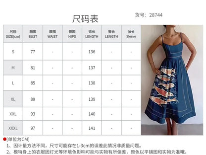Elegant Women's Long Dresses 2025 Summer Print Vacation Suspender Sexy Dress Vestidos Mujer Verano  Платье Летнее Ropa Y2k Mujer