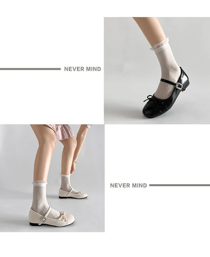 2026 New Spring Vintage Women Ballet Flats Shoes Comfort Round Toe Soft Sole Shoes Elegant Butterfly-knot Dress Grandma's Shoes