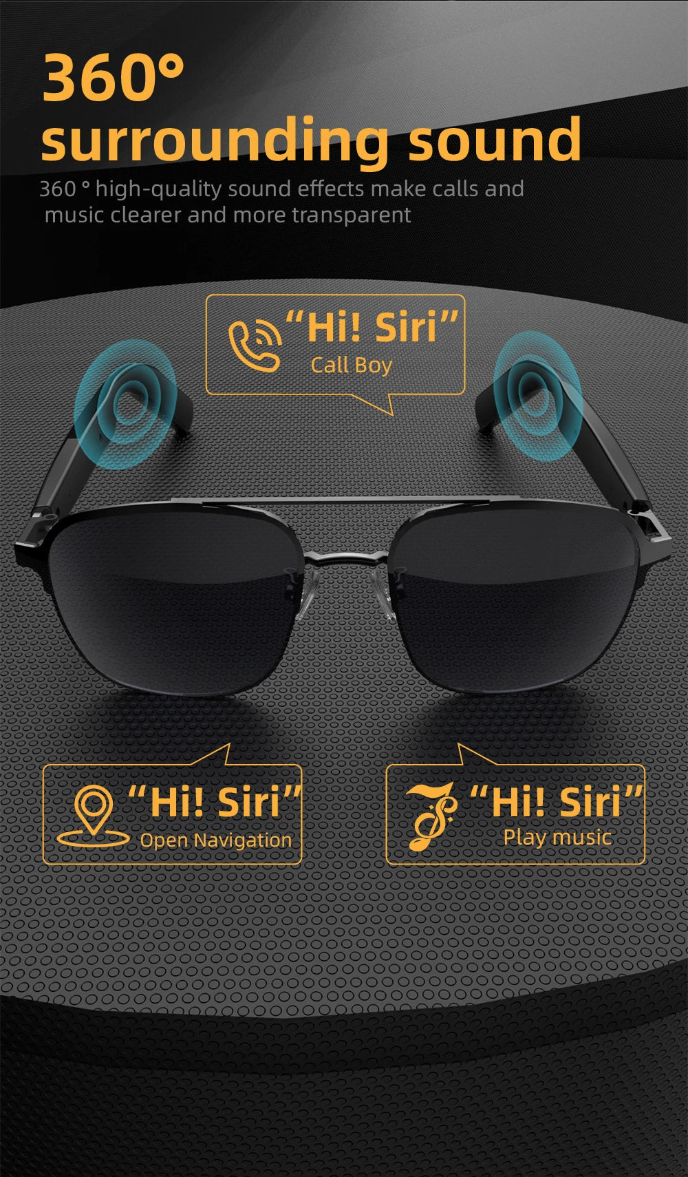 SG11 PRO Sunglasses Smart Wireless Bluetooth Glasses for Fashion Anti-Blue Light Glasses with Music Playback And Phone Answering