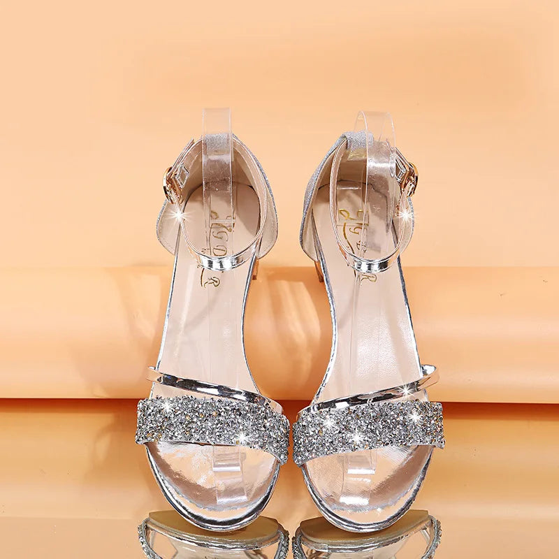 New Fashion Women's Sandals Gold and Silver Low Heel Casual Shoes Women Open Toe Summer Light Fashion Women's Shoes