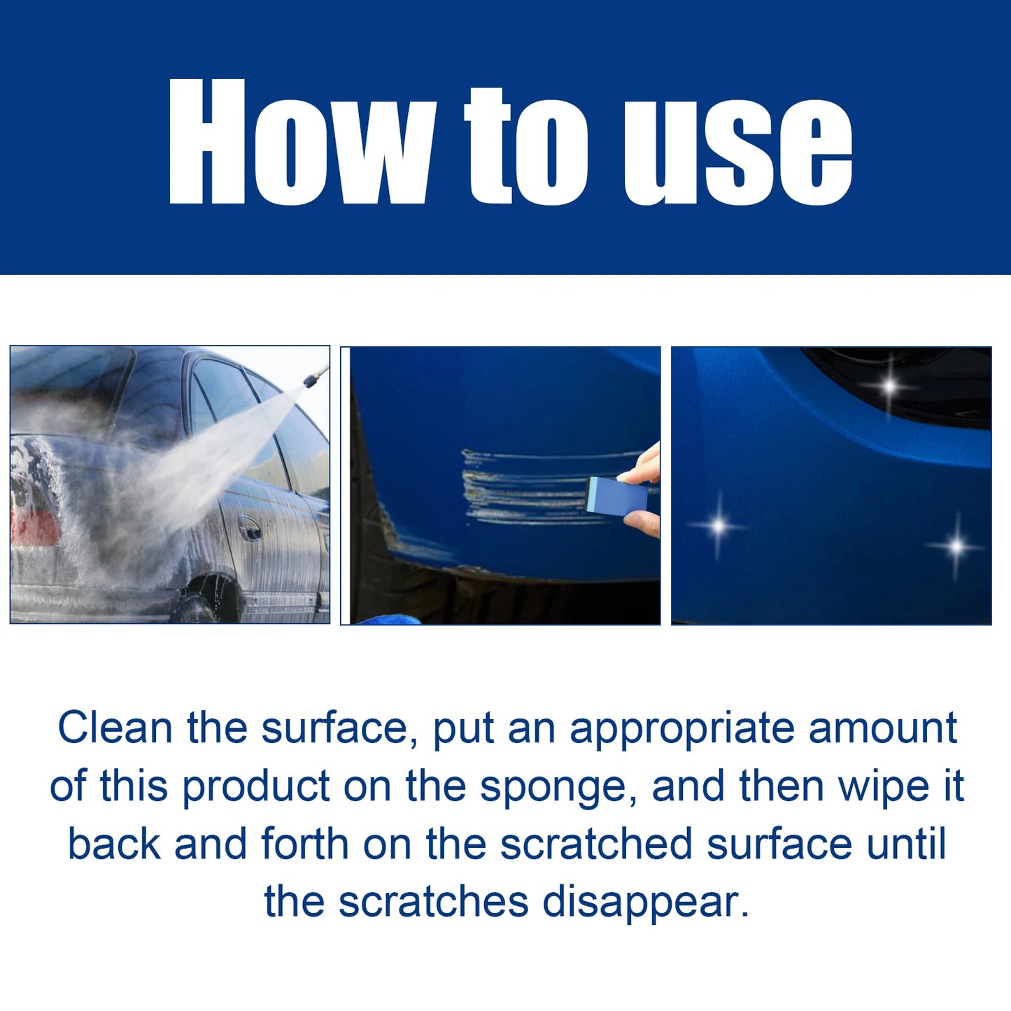 Homonth Car Wax Scratch Swirl Remover Solvent Car Polish Car Polish Solvent 100g Car Wax With Sponge For Repair Paint Scratches