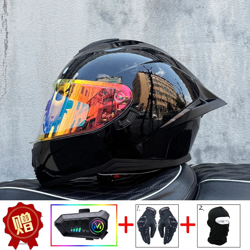 LVS motorcycle helmet men's and women's full face helmet double lens racing helmet DOT certification casco moto