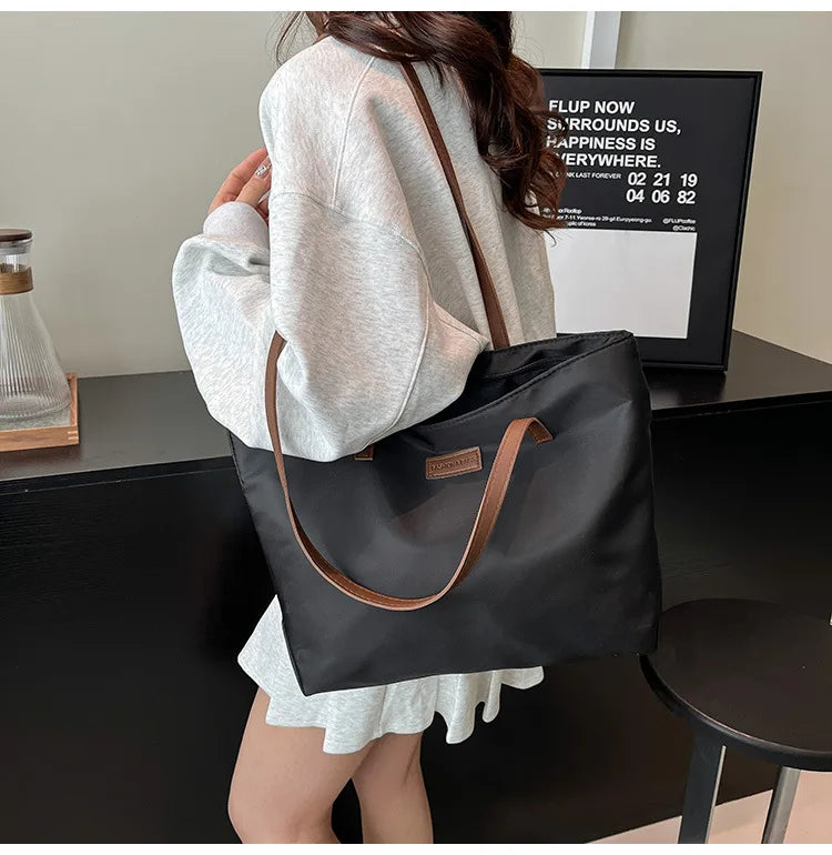 Casual Women's Oxford Cloth Shoulder Bags College Commuter Ladies Waterproof Tote Shopping Bag Large Capacity Female Handbags