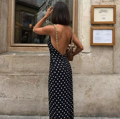 Elegant Black Maxi Dress Sleeveless Slim Fit With Gold Chain Detail Dresses Evening Party Formal Events Chic Floor-length Gown
