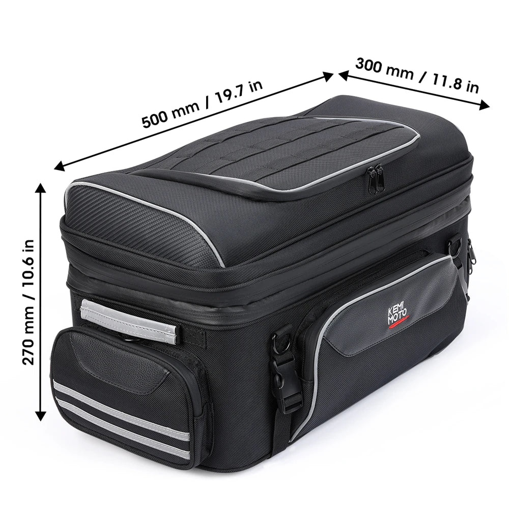 Motorcycle Travel Luggage Rack Tail Bags 40L-50L Expandable Collapsible Trunk Bag for Touring Road King Street Glide Road Glide