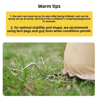 Automatic Inflatable Camping Tent 3-5 Person Waterproof UV Protection With Electric Pump Portable Outdoor Family Hiking Beach Te