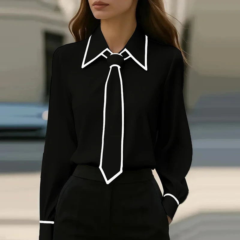 Satin Long Sleeve Shirt Women Elegant Slik Tops Female Solid Color Office Blouse For Women Spring Autumn Pullover