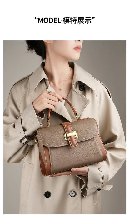 Luxury handbags female crossbody bags small square shoulder bag mom women bags new fashion 2025 genuine cowhide leather satchel