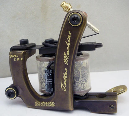 Professional Copper Tattoo Machine 10 Wraps Coils Frame Liner Shader Tattoo Gun Permanent Makeup Body Art Tatto Equipment