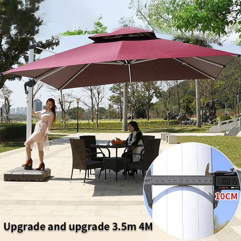 Outdoor Furniture Sunshade  Garden Umbrella Aluminum 3m square Offset Parasol 10 ft Cantilever Commercial Patio Umbrella & Bases