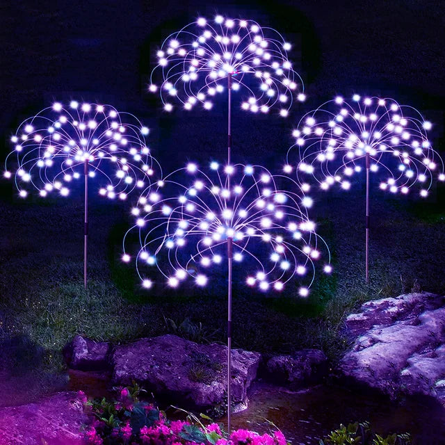 Solar LED Firework Fairy Lights, Waterproof, Garden Decoration, Lawn, Pathway, Solar Lamp, Outdoor Light