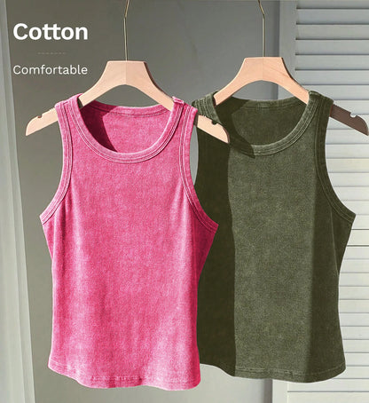 3PCS Set Cotton Camisole Vest Paired Summer Slim Fit Clothing Simple Versatile Basic Top Breathable Womens Korean Style Tops