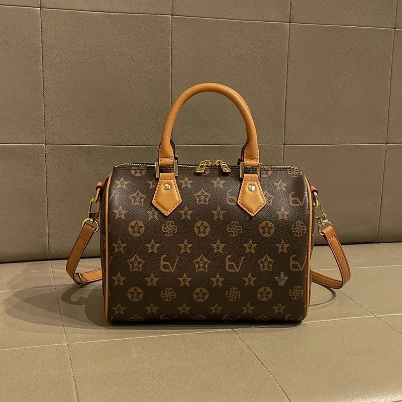 2024 Spring Summer New High-End Feelprinting Vintage Large Capacity Pillow Bag Fashionable Simple Commuting Crossbody Women's Ba