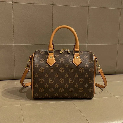 2024 Spring Summer New High-End Feelprinting Vintage Large Capacity Pillow Bag Fashionable Simple Commuting Crossbody Women's Ba