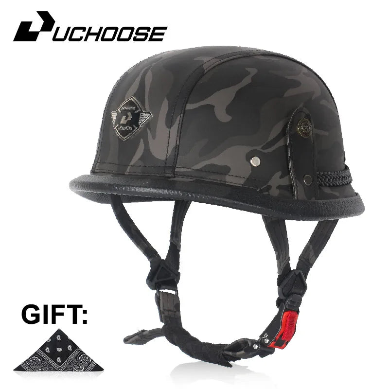 Casco abierto Vintage certificado DOT, Casco de cara abierta para motocicleta, Casco Retro 3/4, Casco de crucero, Casco para Mot