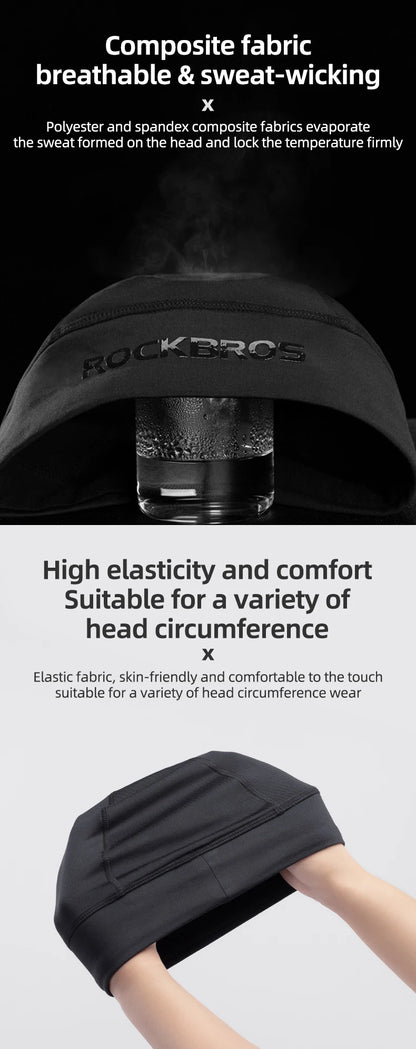 ROCKBROS Winter Warm Cycling Hats Outdoor Sports Thermal Fleece Biker Caps Windproof MTB Road Skiing Hiking Cycling Headgear Hat