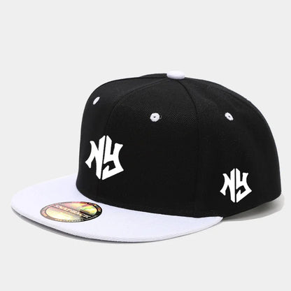 1PC unisex adjustable Snapback baseball cap, flat-brim and color-blocked hip-hop cap, suitable for both men and women
