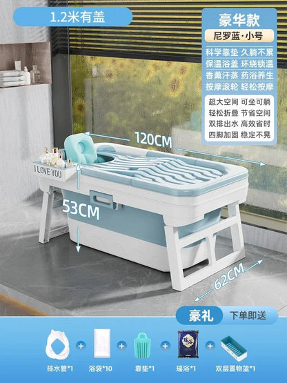 Portable Folding Bathtub for Adults hot Bath Spa Plastic Bathtubs Children Swimming pool Bucket Sauna Lid Cover House Bath Tub