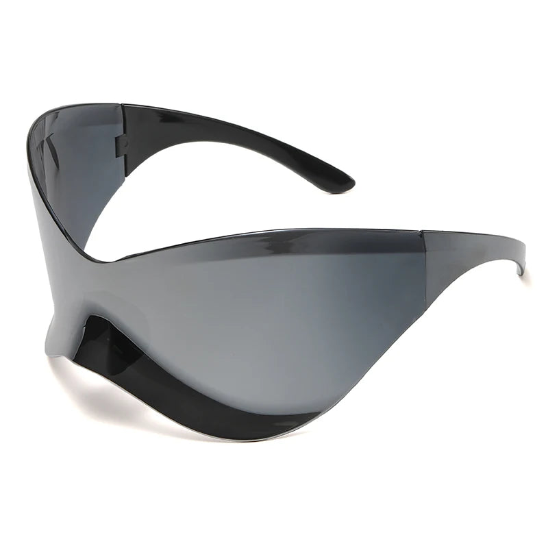 Protective Glasses New Oversized Y2K Punk Rimless Sunglasses Women Men Brand Designer Hip Hop Sport One Piece Sun Glasses Shades