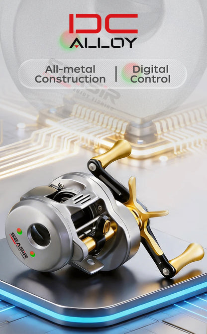 SEASIR DC Alloy ALL-metal Round reel DC Drum Digital Control Ultralight 166g Saltwater Metal Guide Baitcast Fishing Reel